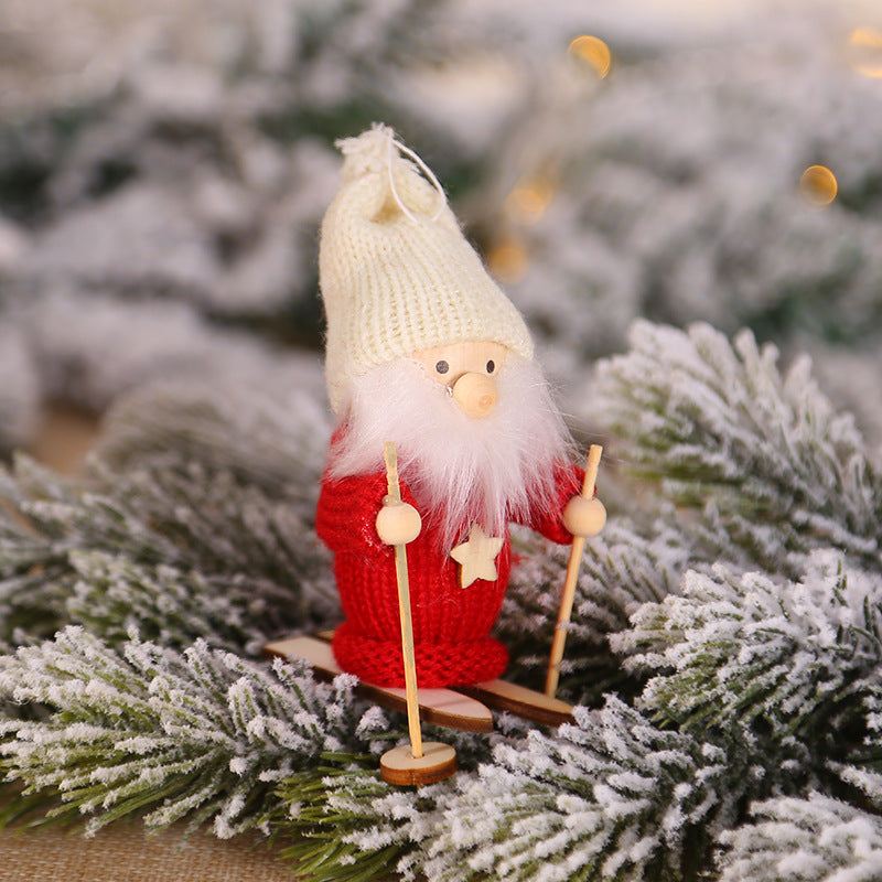 Wholesale Christmas Decorations Ornaments Wooden Ski Dolls Dolls